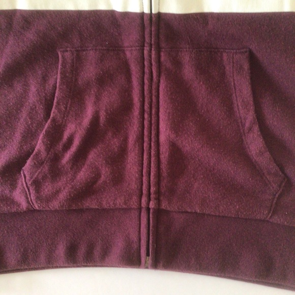 PINK VICTORIAS SECRET COLLEGIATE PURPLE ZIP FRONT HOODIE SMALL - Picture 12 of 13